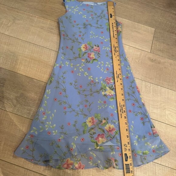 TALBOTS KIDS BLUE FLORAL MAXI DRESS SIZE 8 - Picture 4 of 6